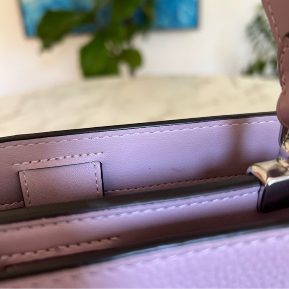 NWT Coach Lane Top Handle Carryall Satchel Crossbody Silver / Ice Purple C8209 - Picture 13 of 14